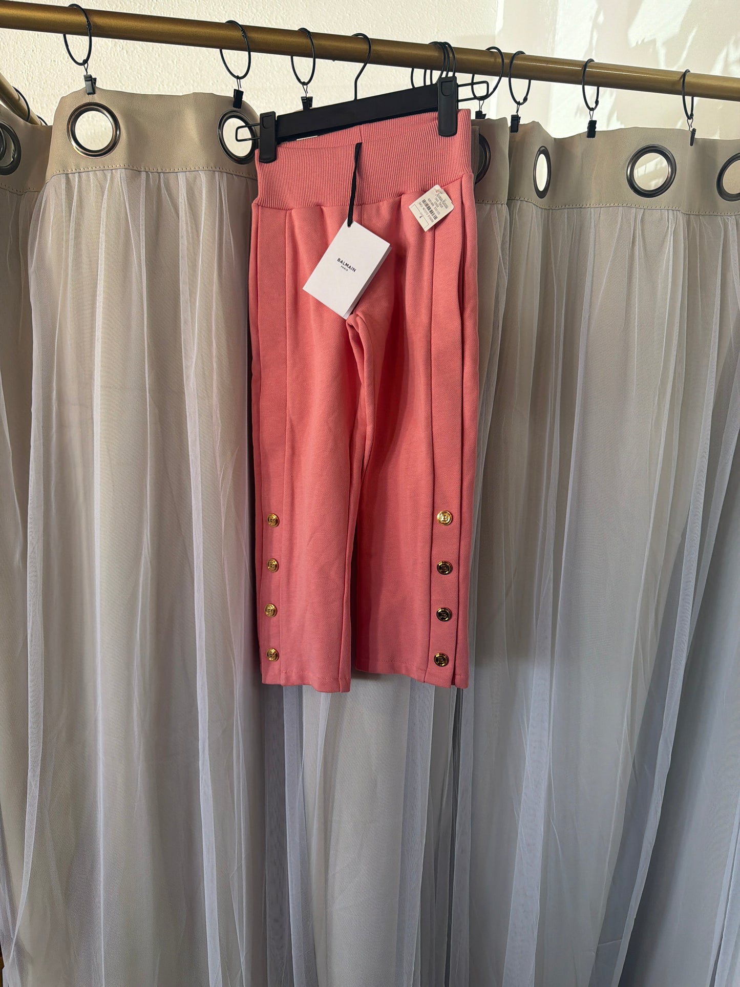 Balmain Kids pink knit trousers