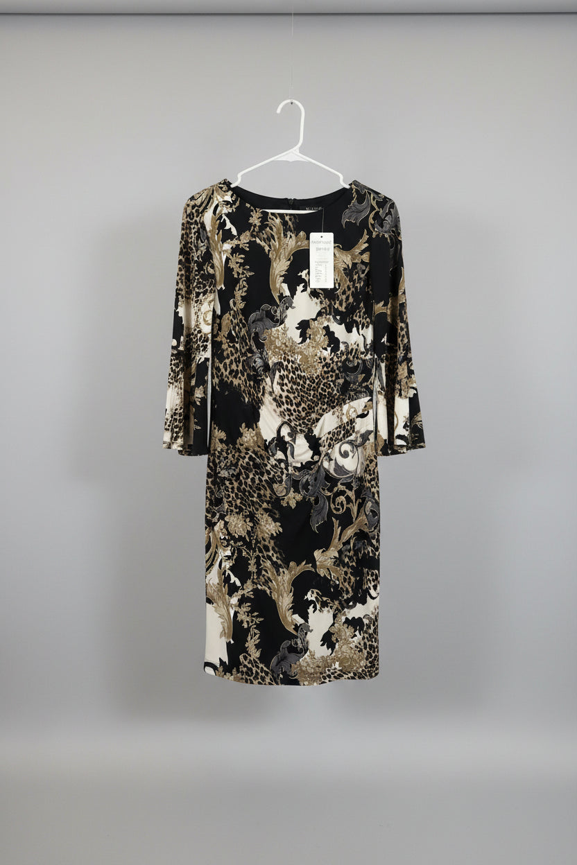 Frank Lyman Leopard and Baroque Print Knit Dress (Style 193236).