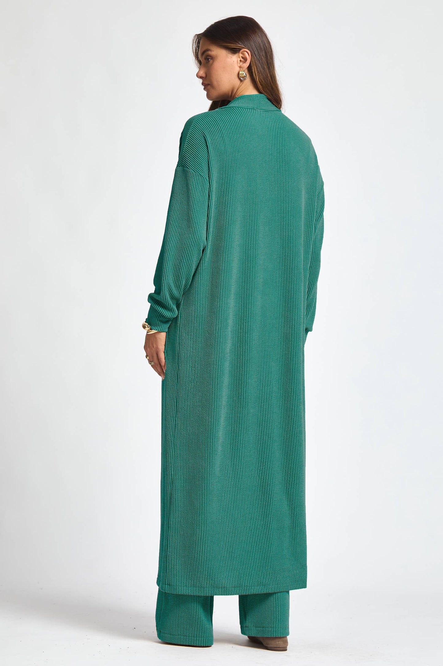 Longline Cardigan + Relaxed Pants 2 Piece: MARIGOLD