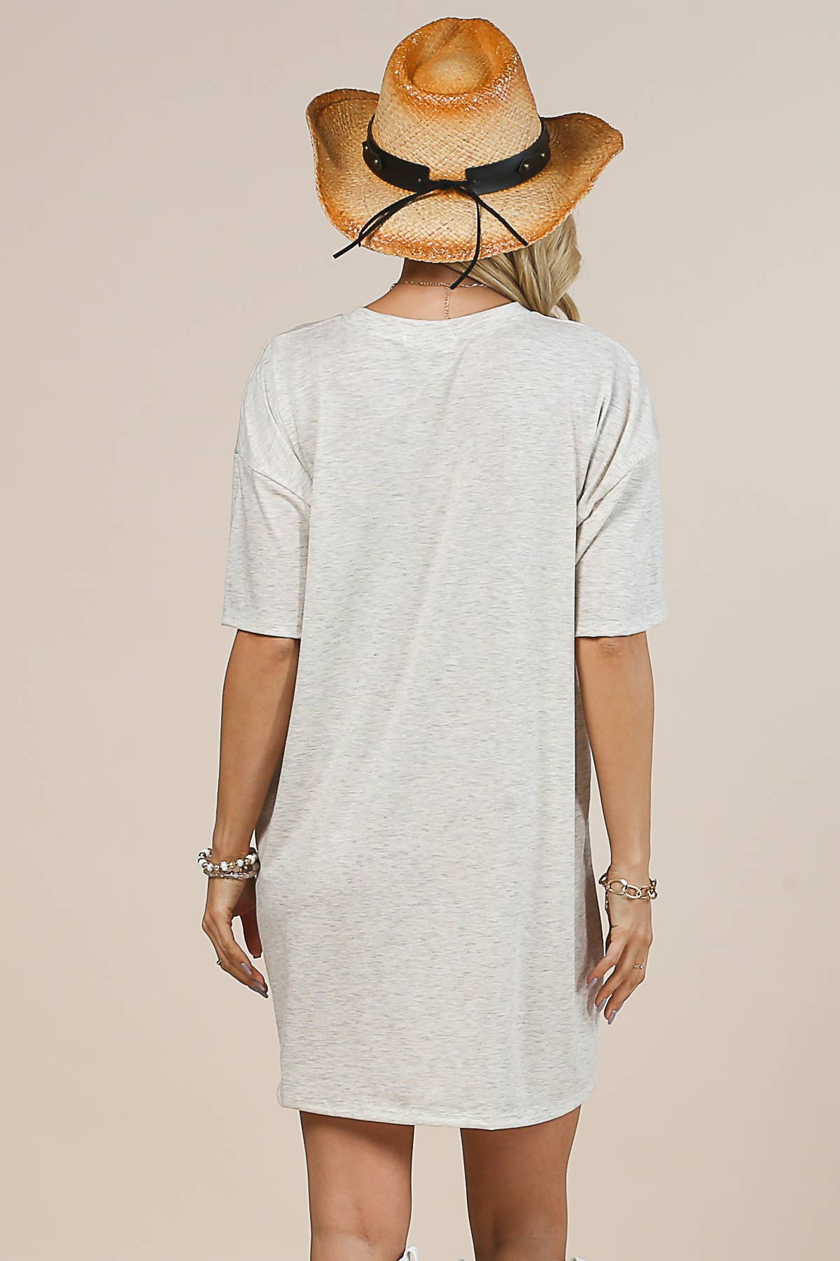MIA WILD WEST GRAPHIC SHIRT DRESS: OATMEAL