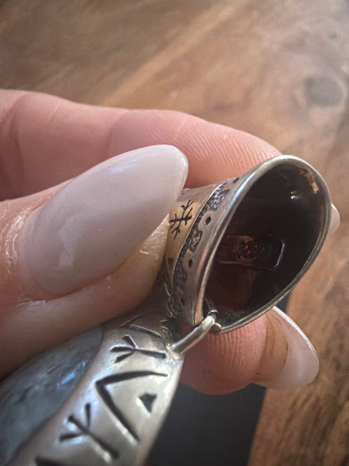 vintage Carolyn Pollack Relios sterling silver and milky aquamarine pendant
