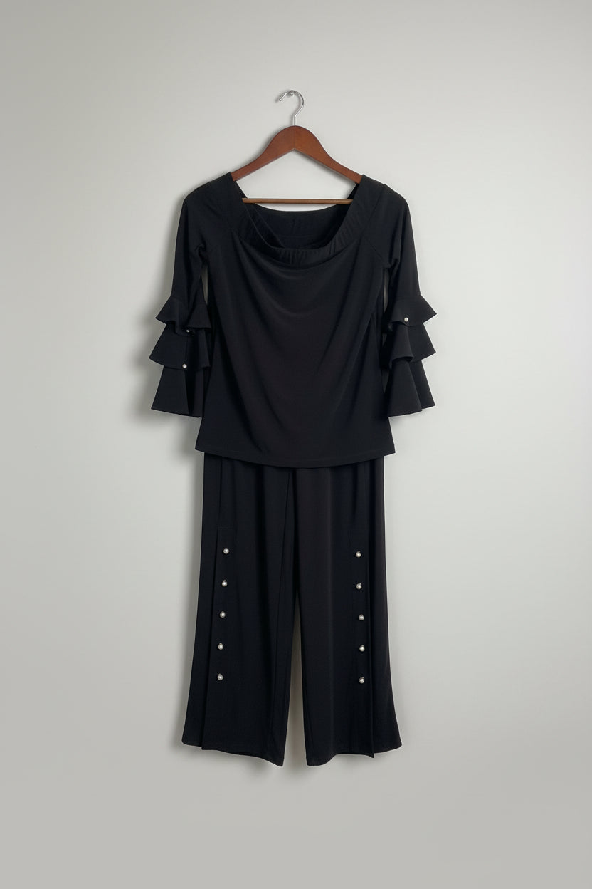 Joseph Ribkoff top and bottom with pearl accents