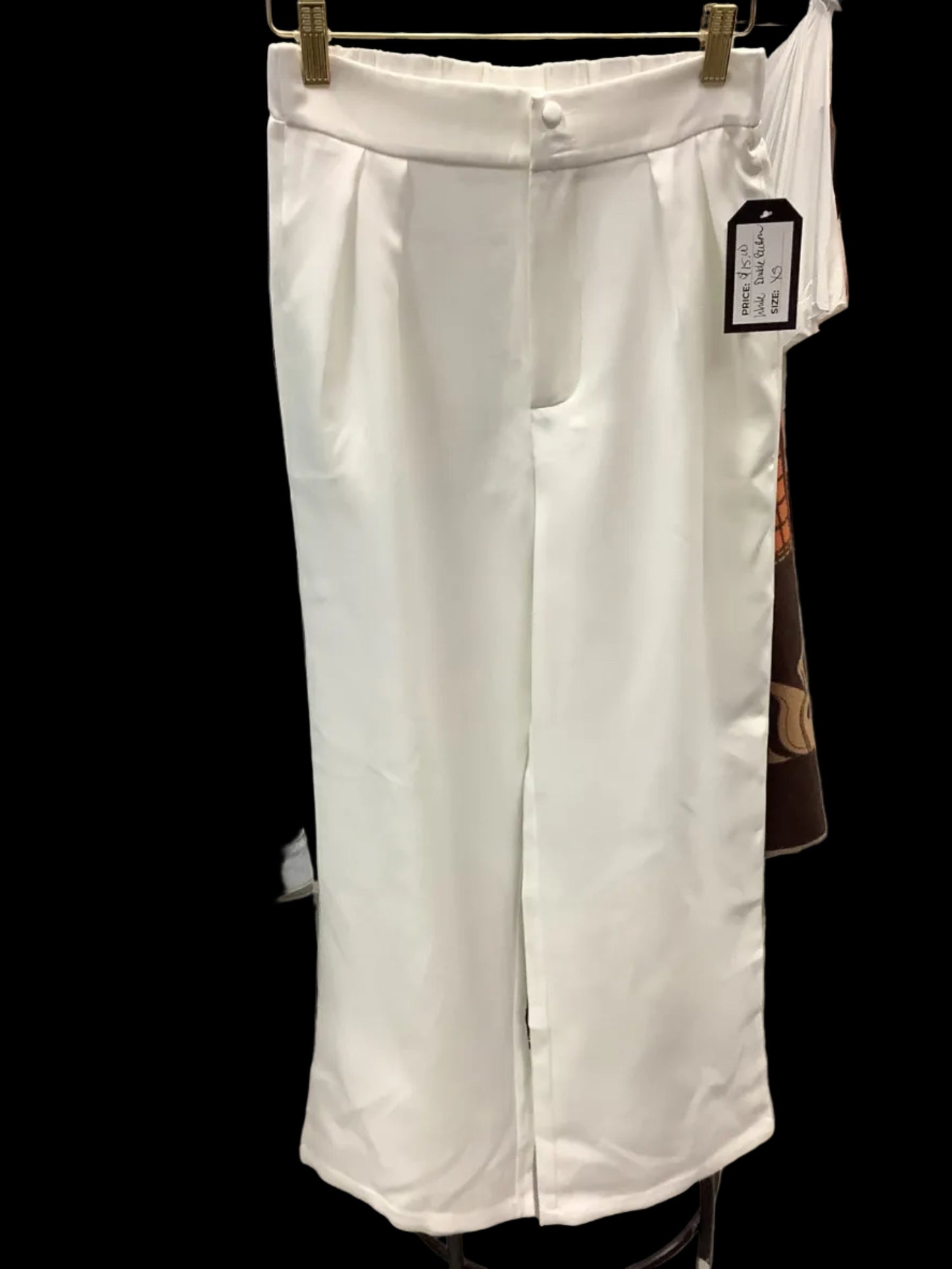 Elegant Jacquard Pleated Trousers Double Button Pants