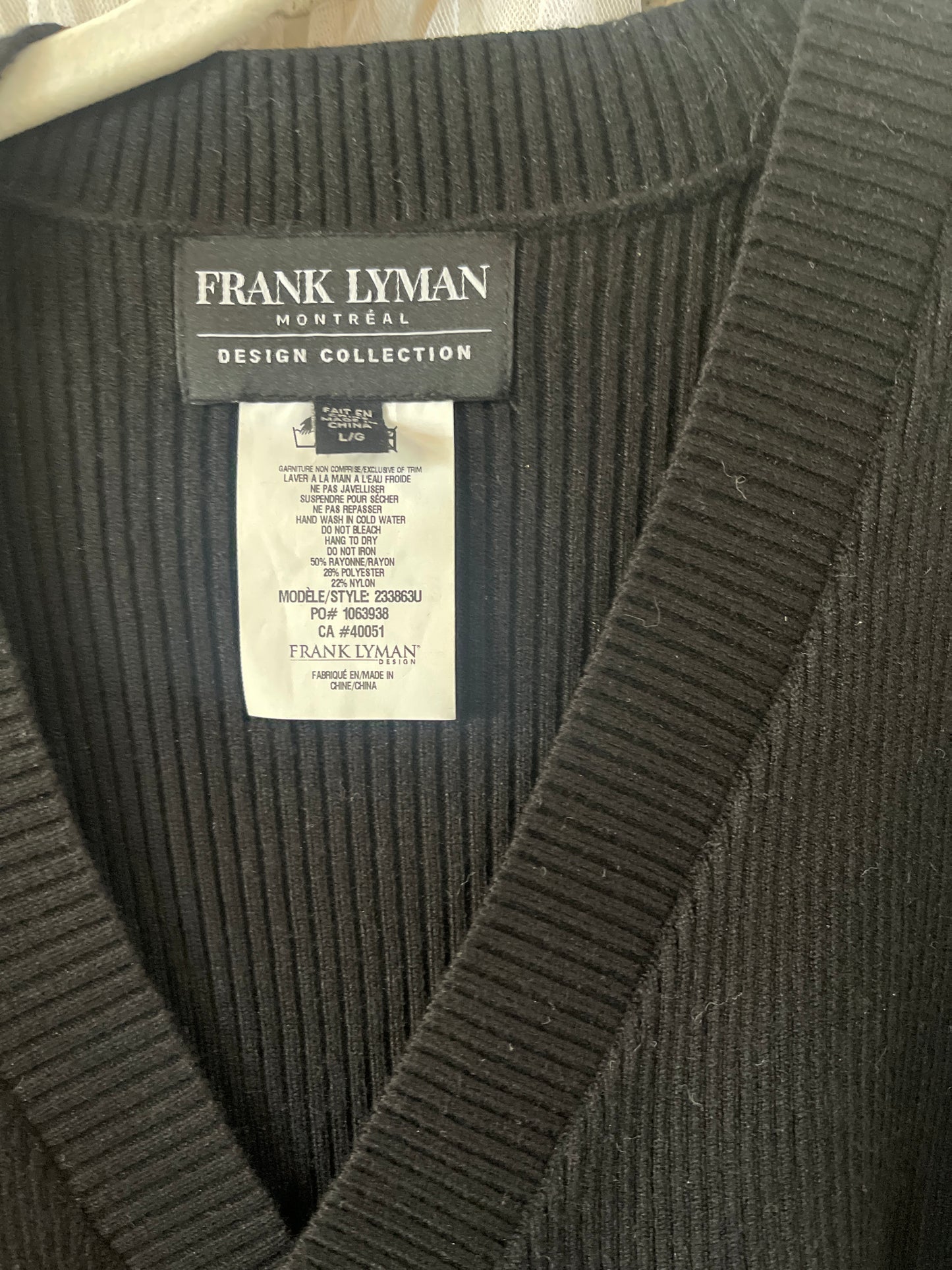 Frank Lyman black knit midi dress