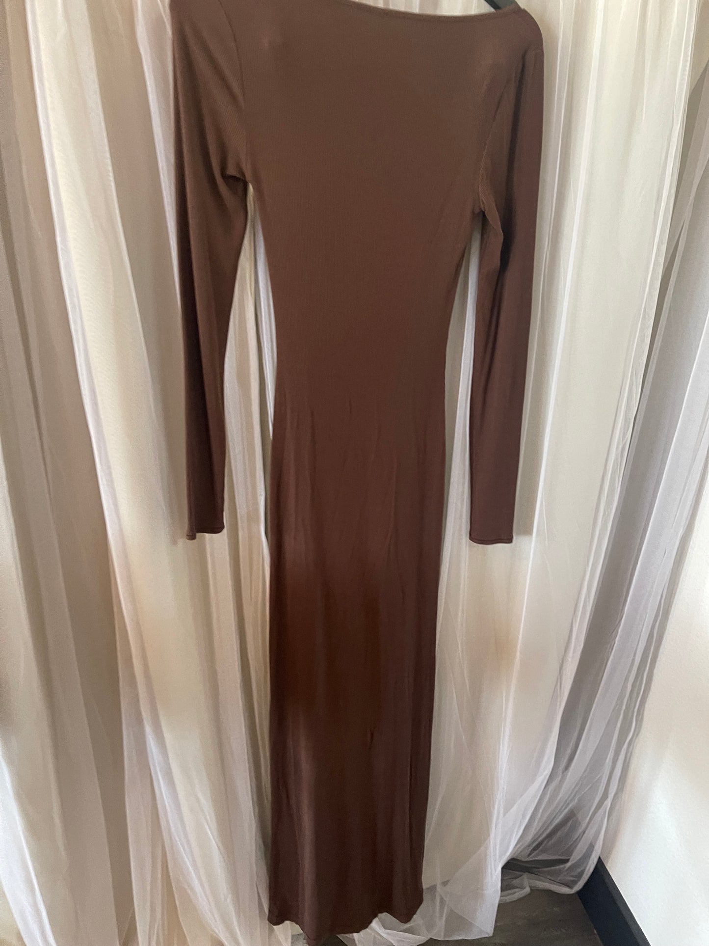 Brown skims dress