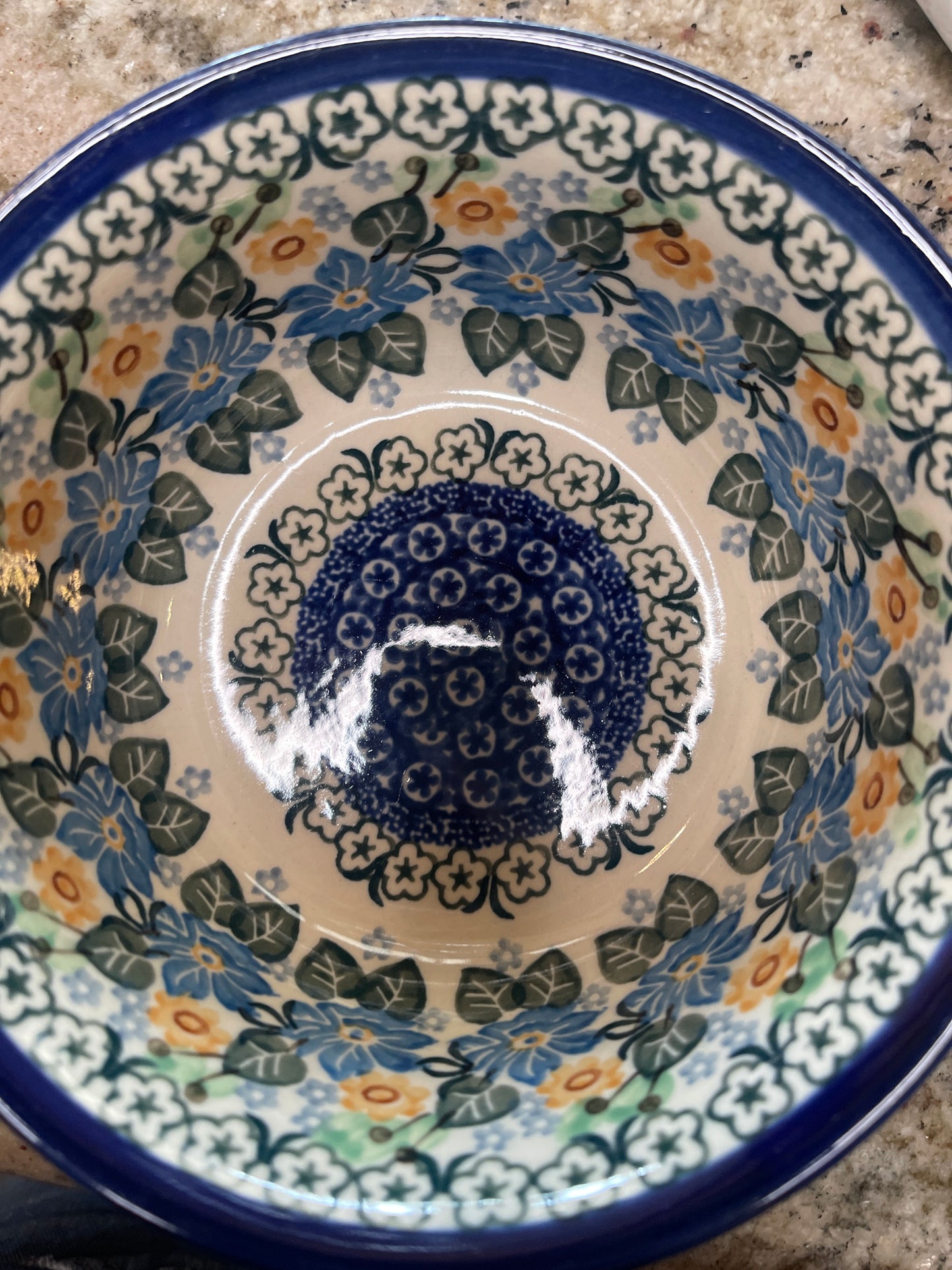 Blue Rose Polish Pottery UNIKAT 1705