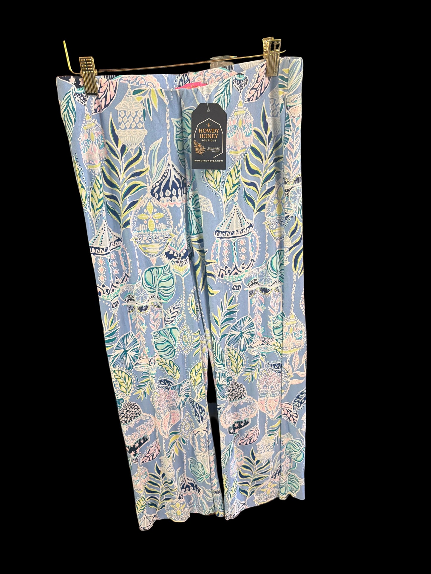 Lilly Pulitzer Georgia May Palazzo Pants Blue Peri Lapis Lanterns Eng