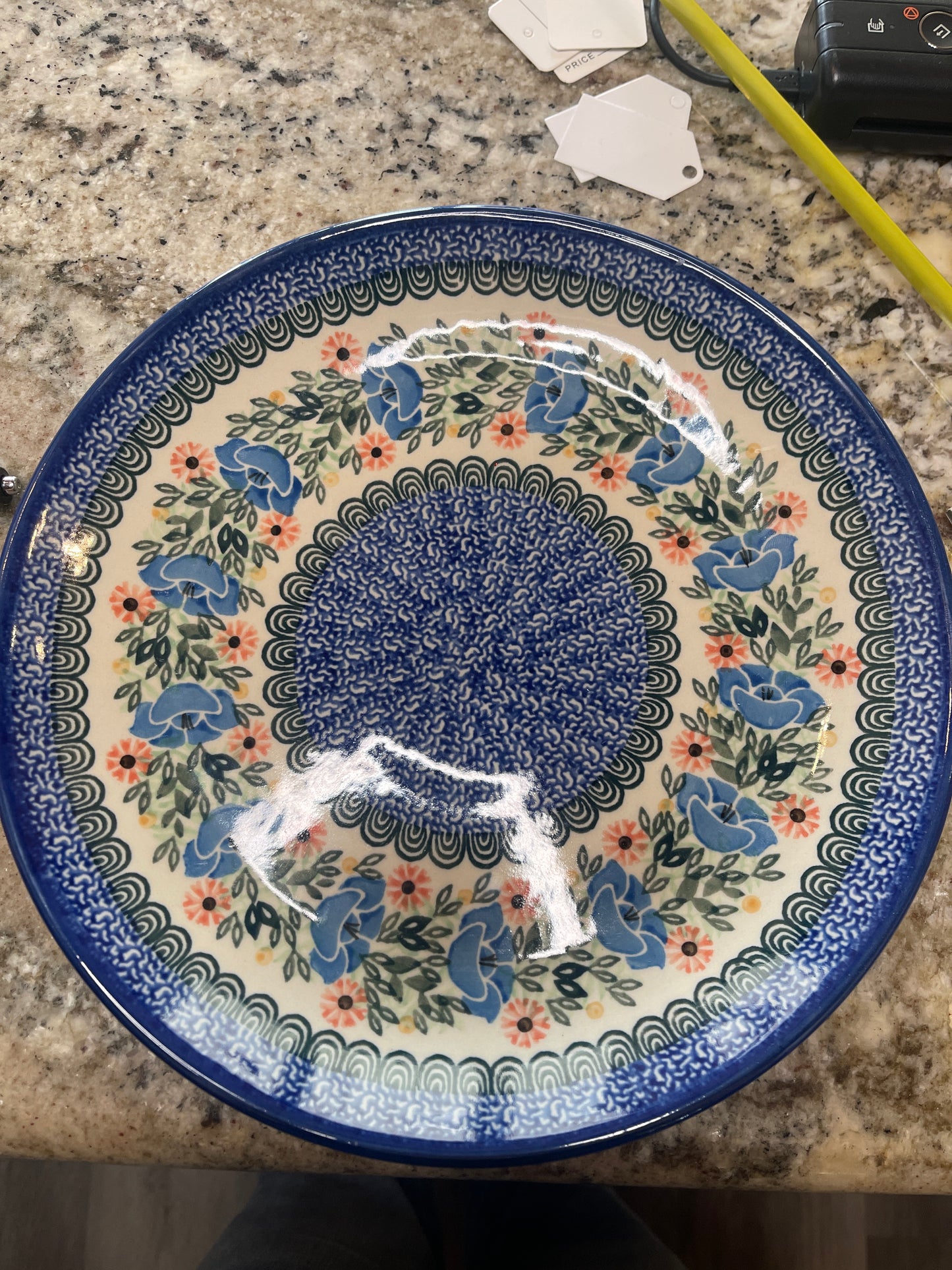 Polish Pottery 10.5" Hanging Dinner Plate Unikat 1814