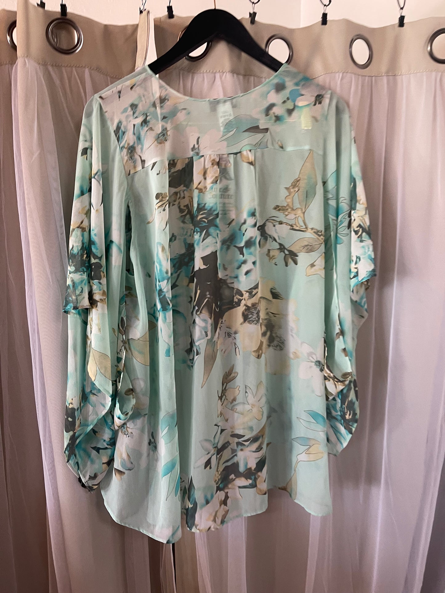 Sheer teal jacket