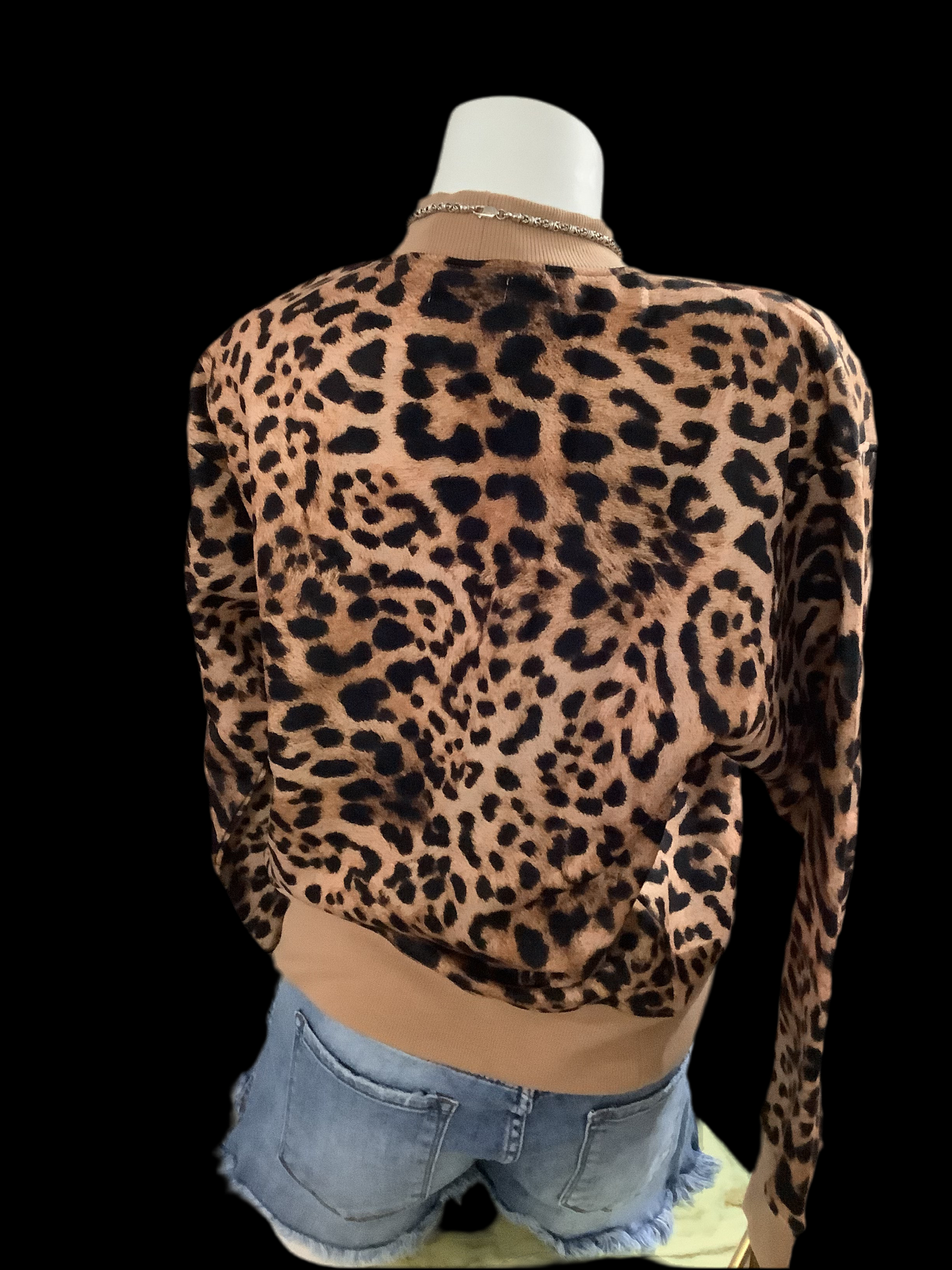 Tan simple Leopard BP sweatdshirt