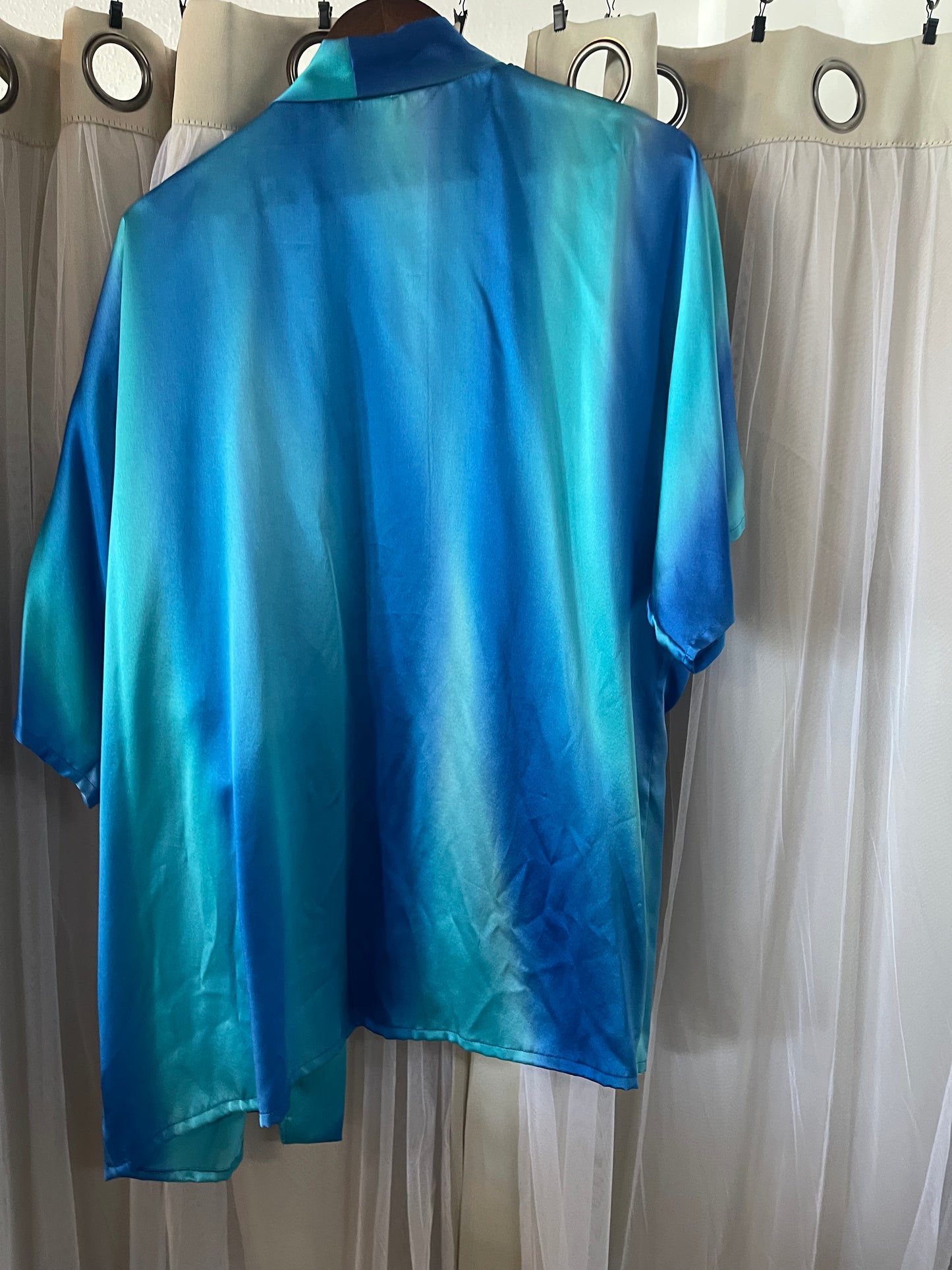 blue satin Cardigan