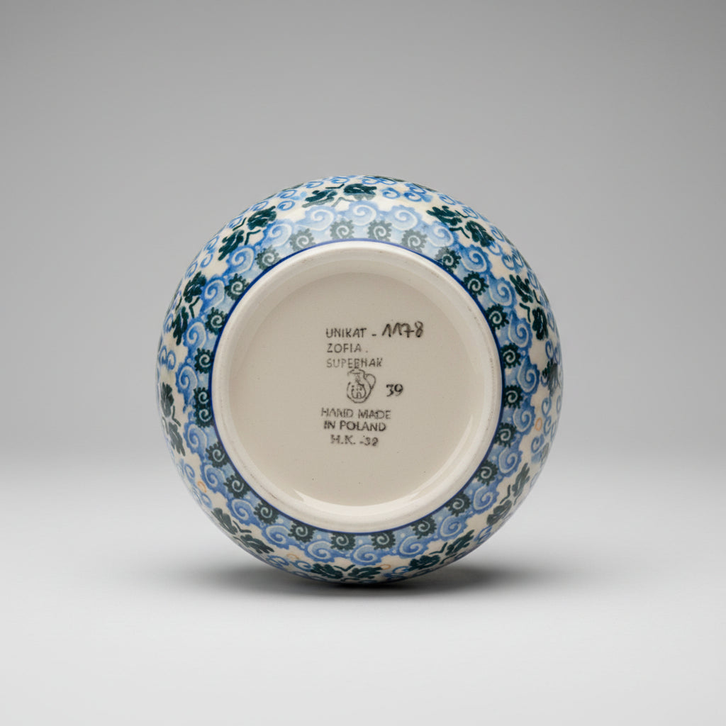 Blue Rose Polish Pottery UNIKAT 1178
