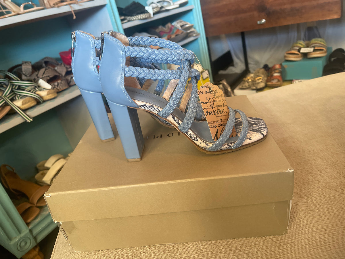 Donald Pliner Seska Leather Braided Strappy High Heel Sandal