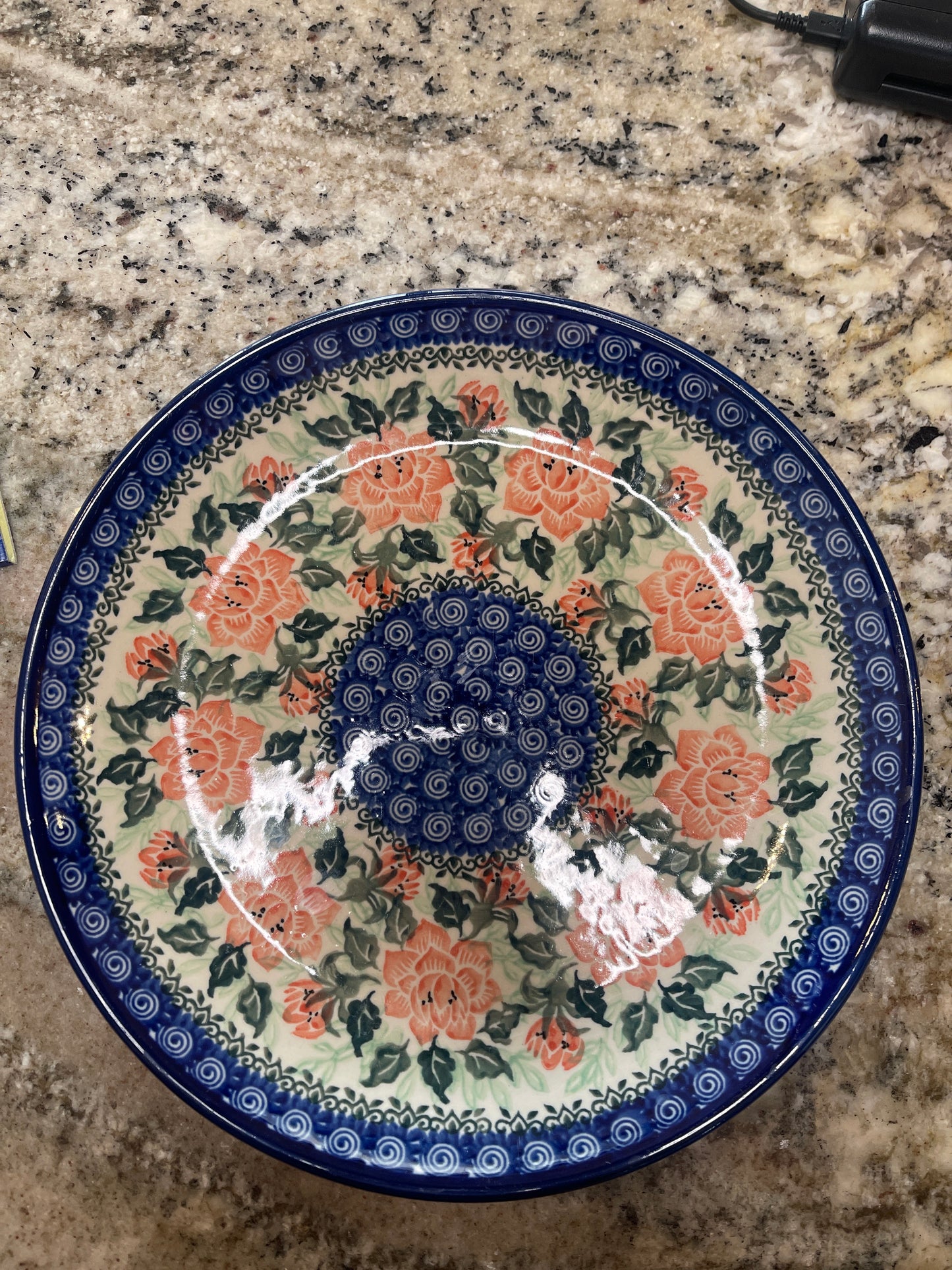 Polish Pottery 10.5" Hanging Dinner Plate Unikat 1583