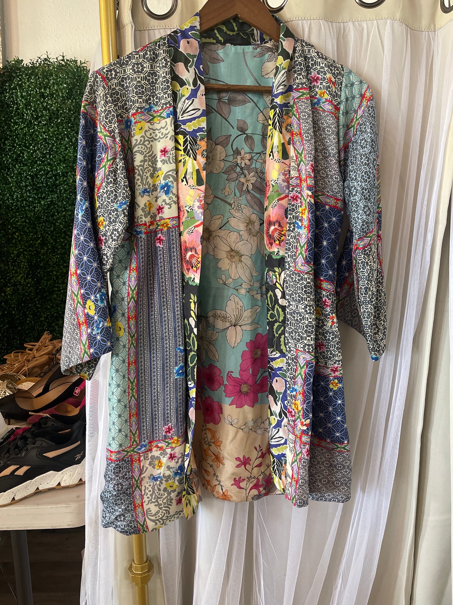 Johnny Was reversible silk kimono