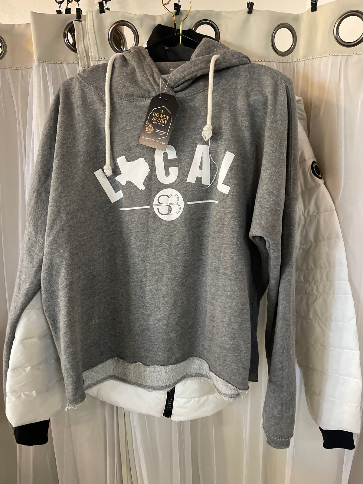 J. America Ladies Triblend Cropped Hooded Sweatshirt