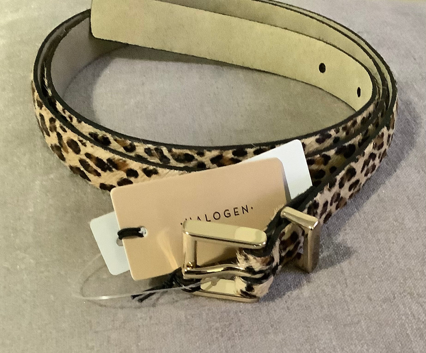 Halogen Leopard belt