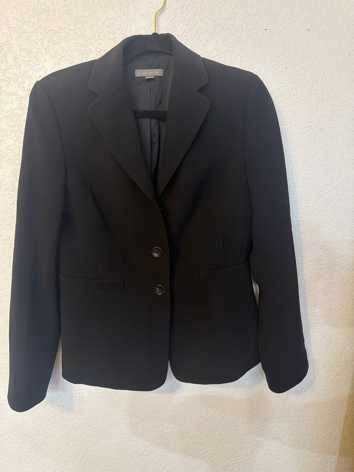 Ann Taylor black two-button blazer,