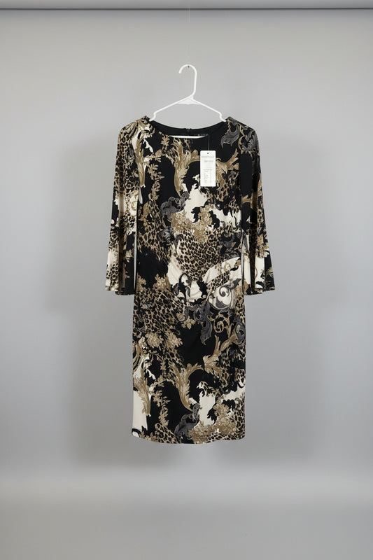 Frank Lyman Leopard and Baroque Print Knit Dress (Style 193236).