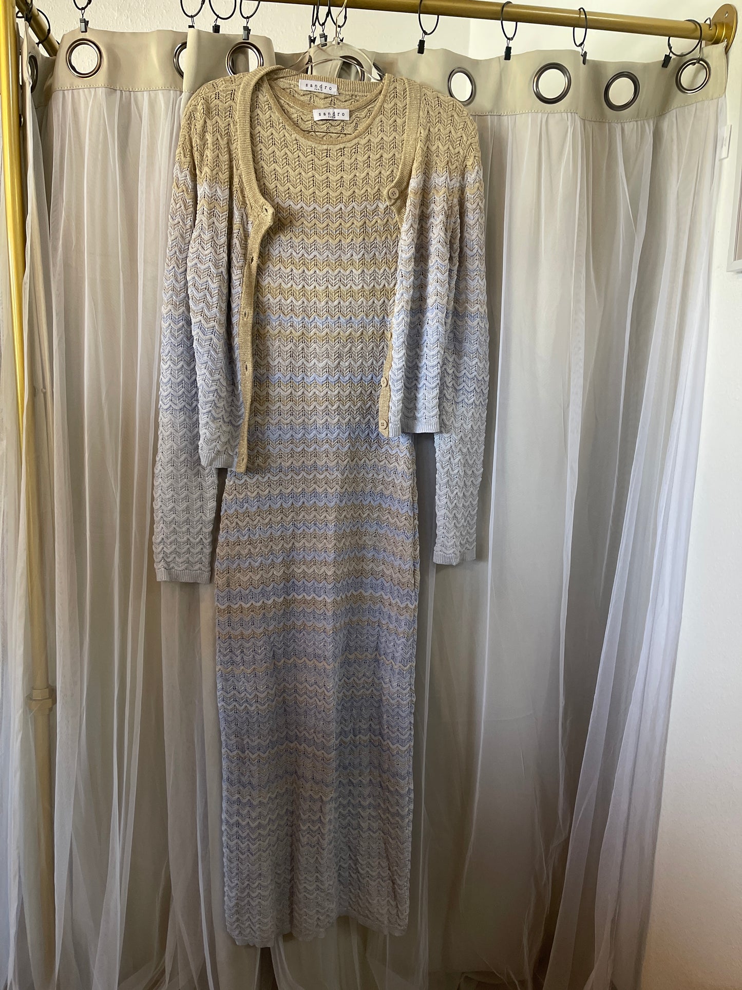 Sandro dress and cardigan