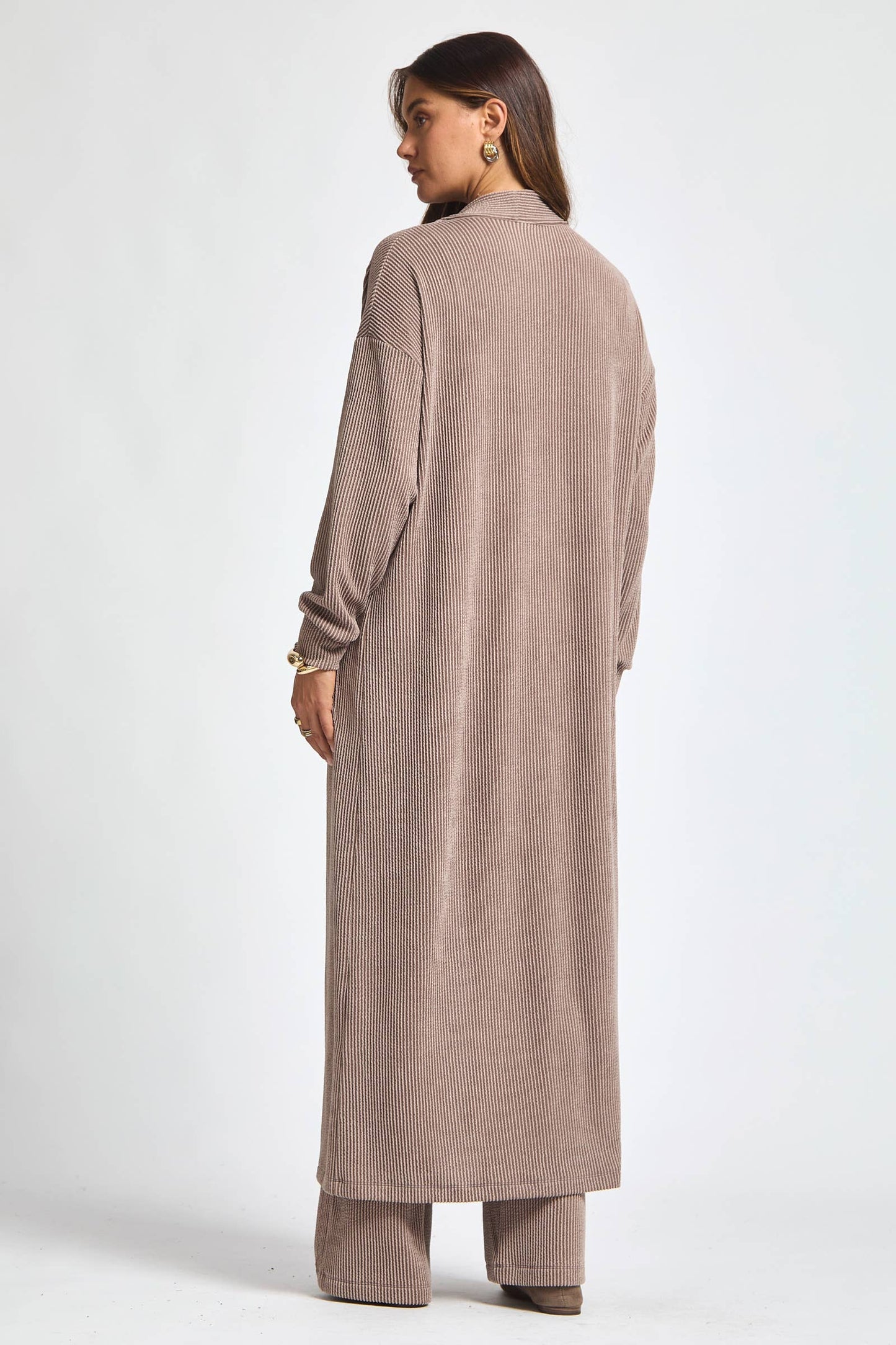Longline Cardigan + Relaxed Pants 2 Piece: MARIGOLD