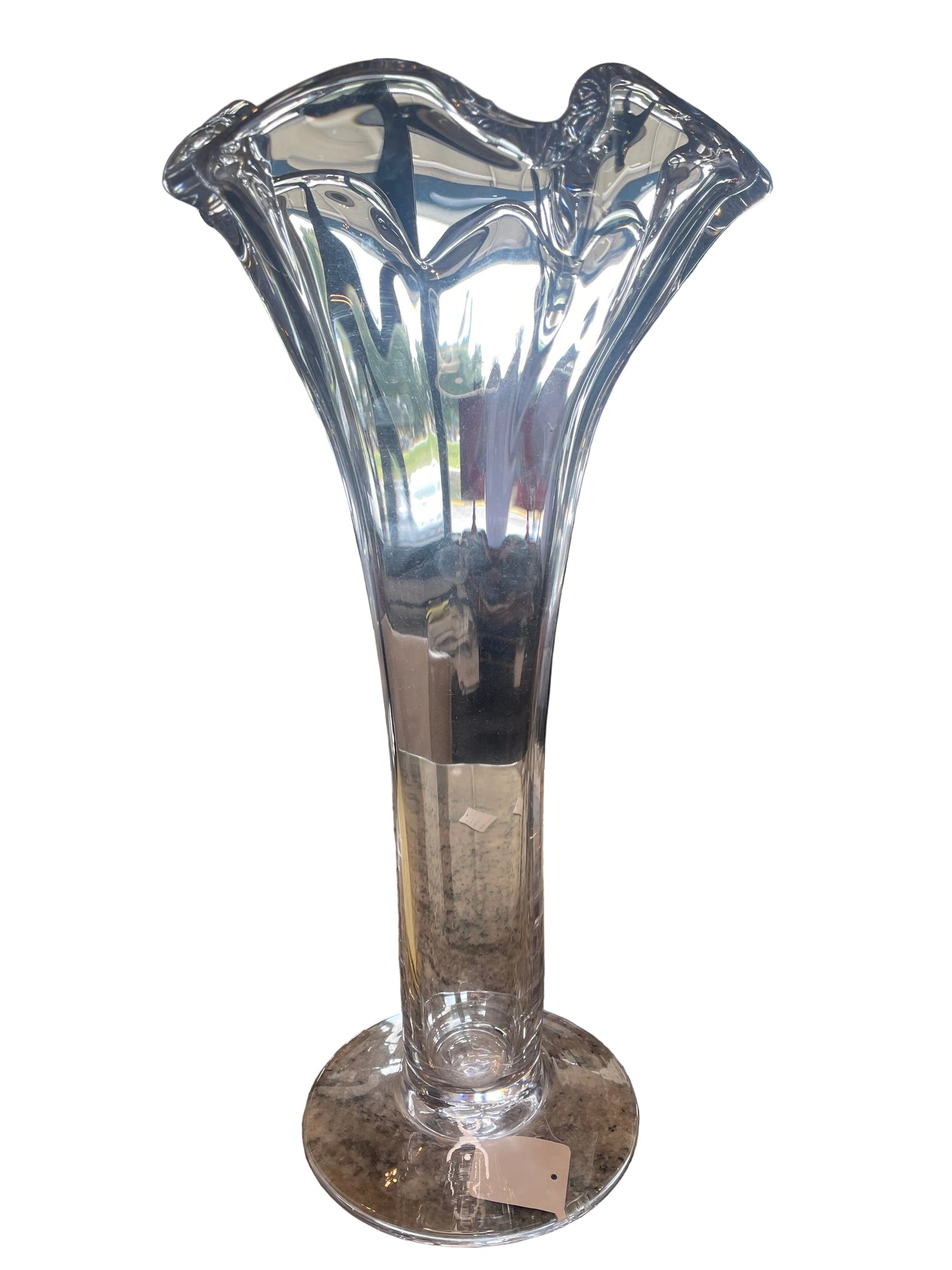 Glass flute vase 19"
