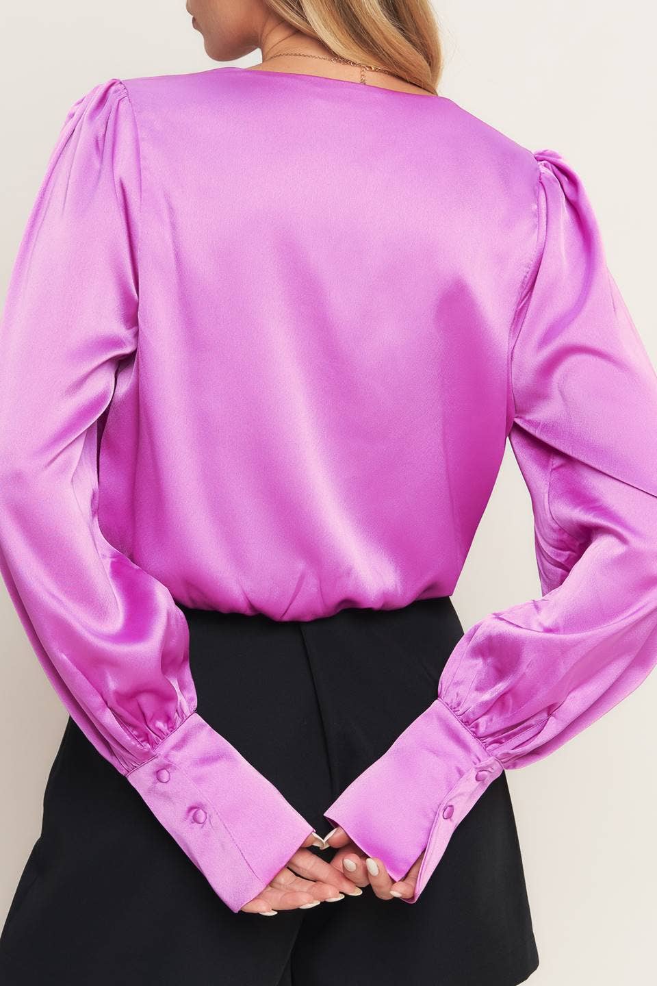 A solid woven top - IT12591: ORCHID / Contemporary