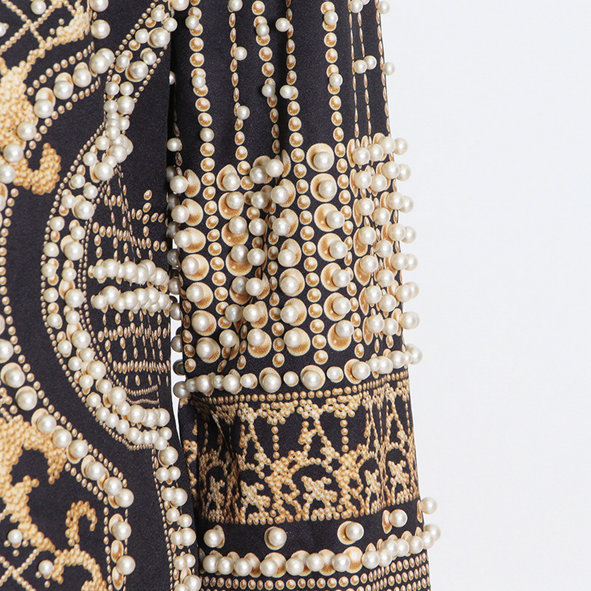 Stylish V-Neck Beaded Print Blazer Jacket: Yellow