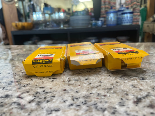 3 Vintage rolls of Kodak Kodacolor-X (CX 126-20) cartridge films