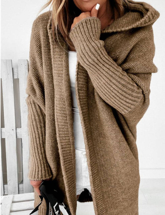 Ladies Solid Color Open Front Cardigan SKT5010: