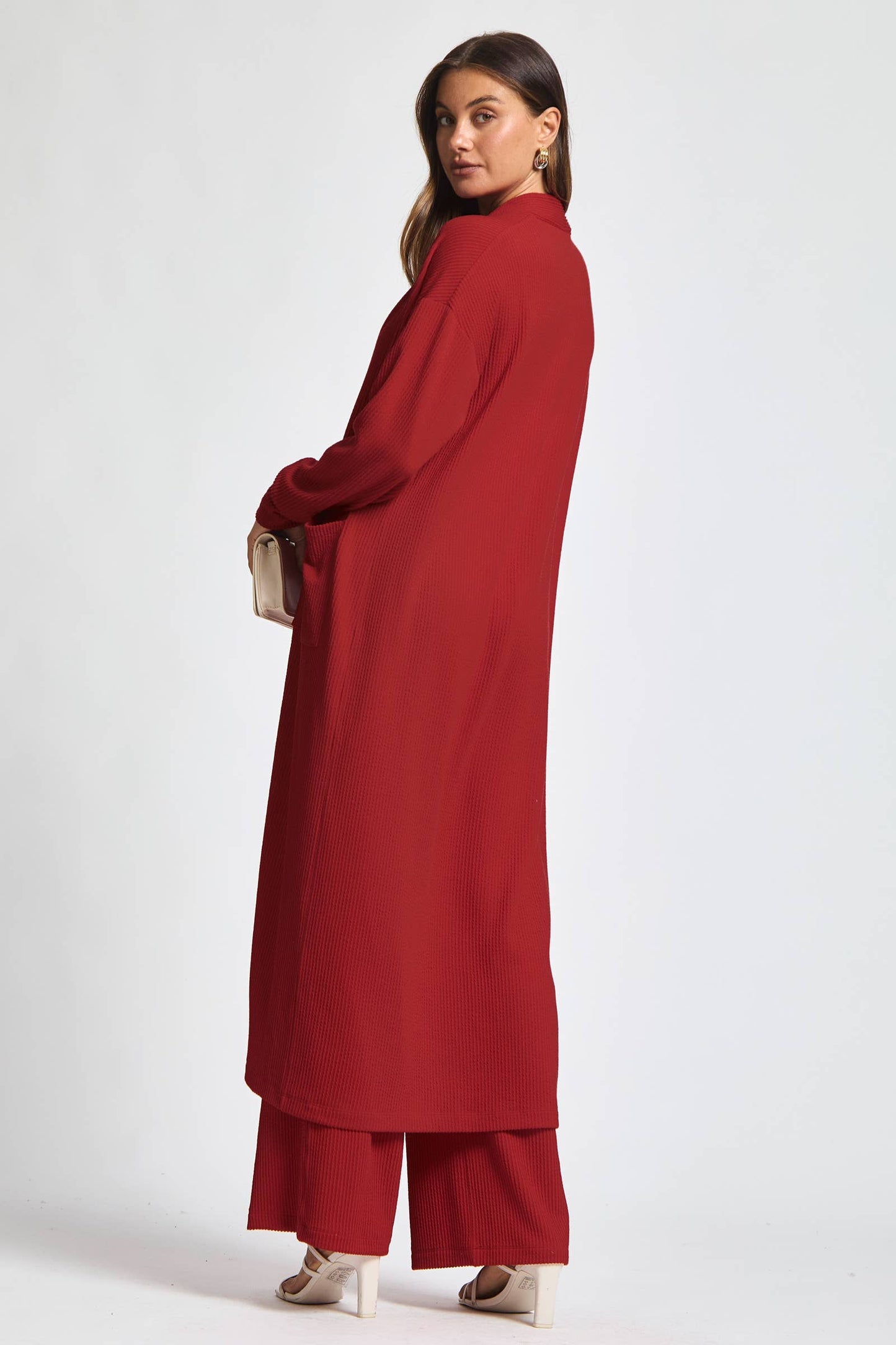 Longline Cardigan + Relaxed Pants 2 Piece: MARIGOLD