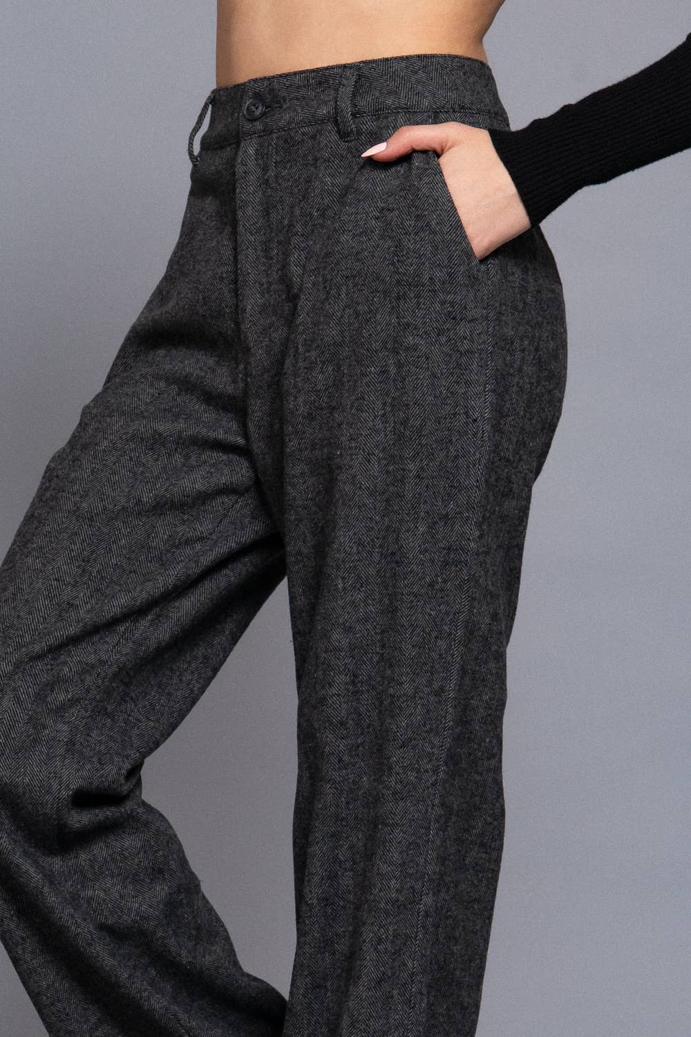 Herringbone Straight Fit Pants: HCH-Gary