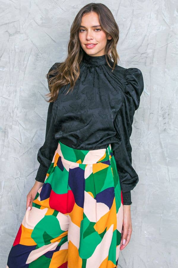 A satin top - Black