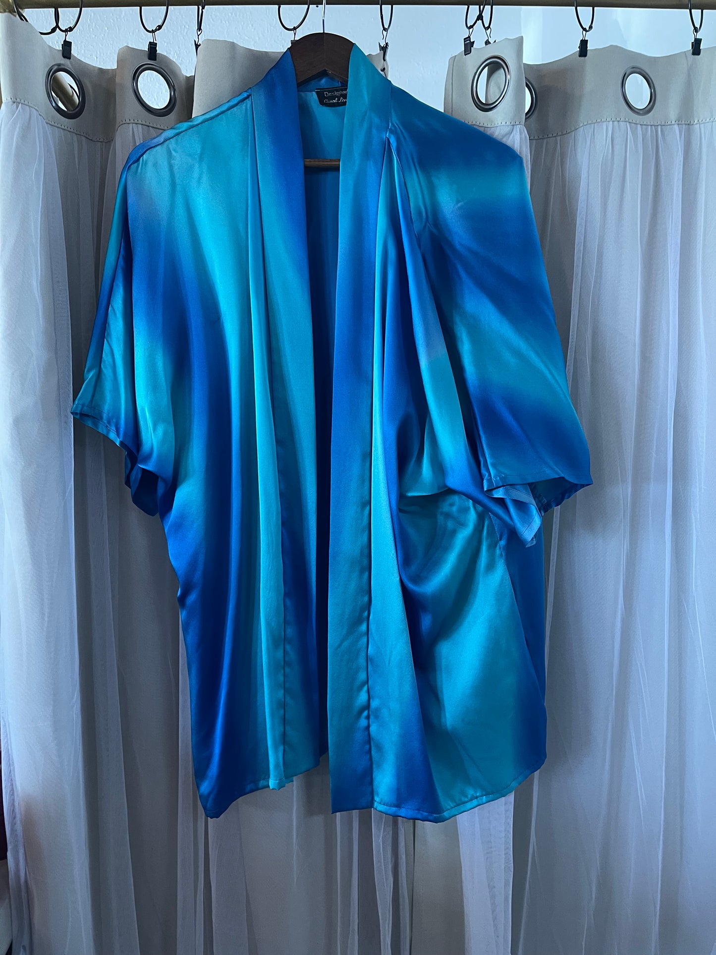 blue satin  Cardigan