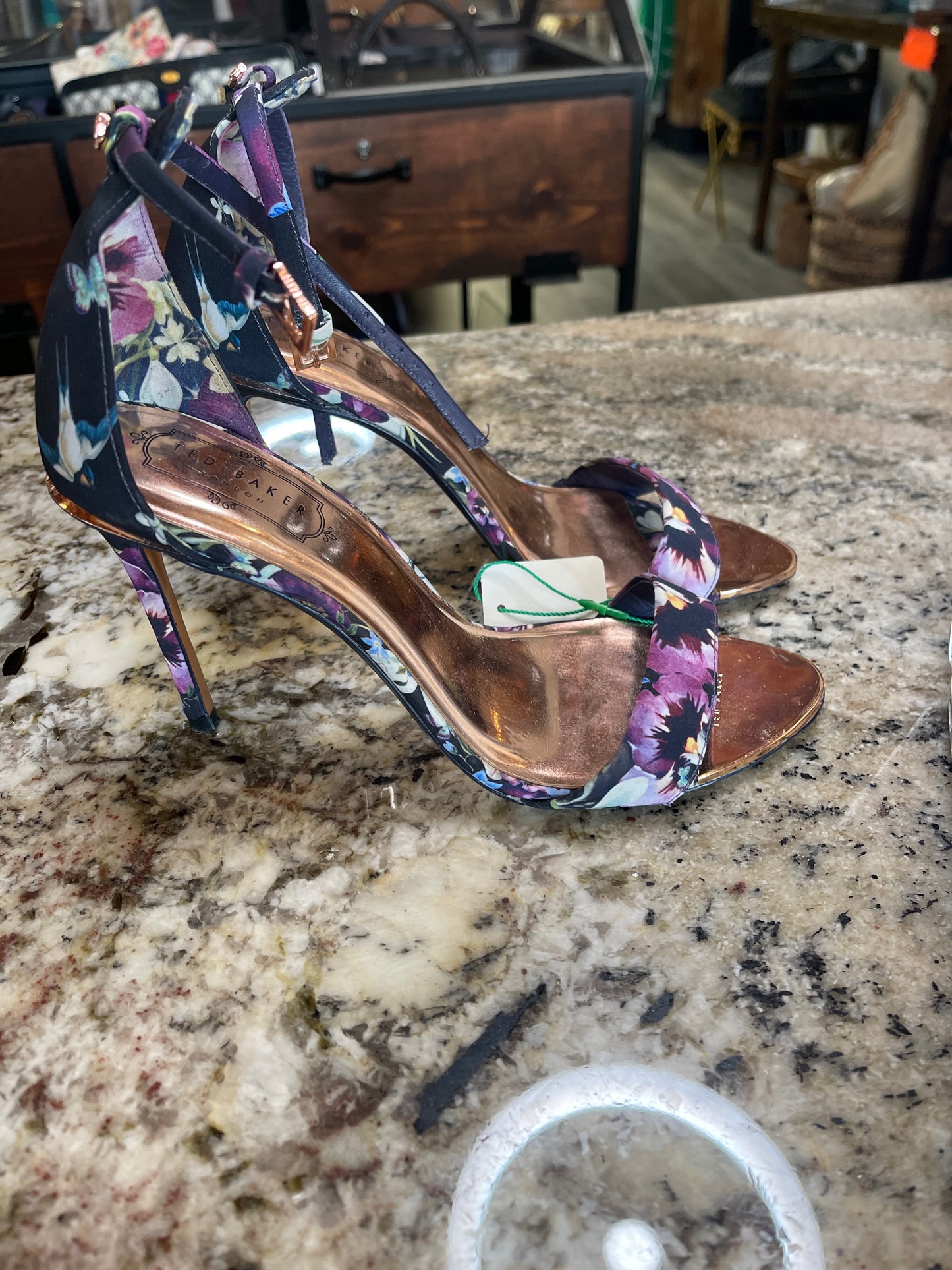 Ted Baker floral open toe heels 38.5Spring Easter