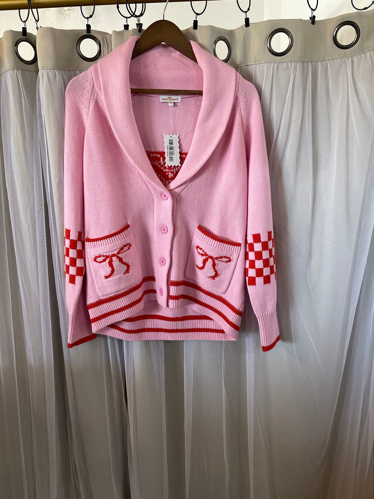 Simply Southern Victoria Pink Bow Cardigan Sweater
