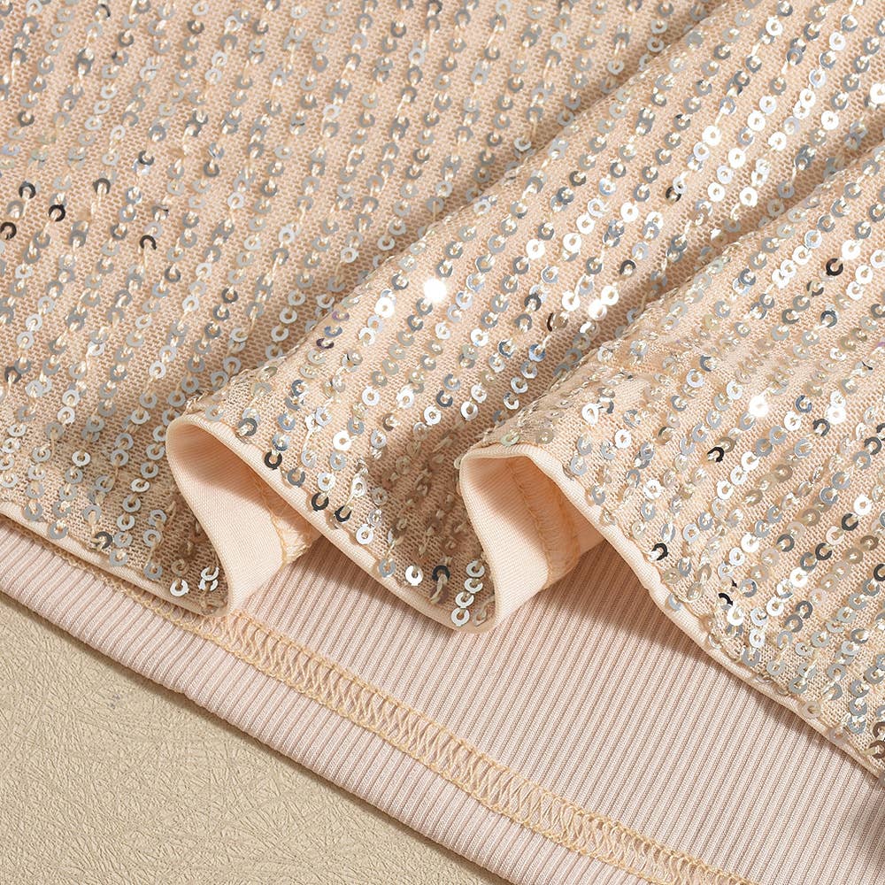 Sequin party tank top: Apricot