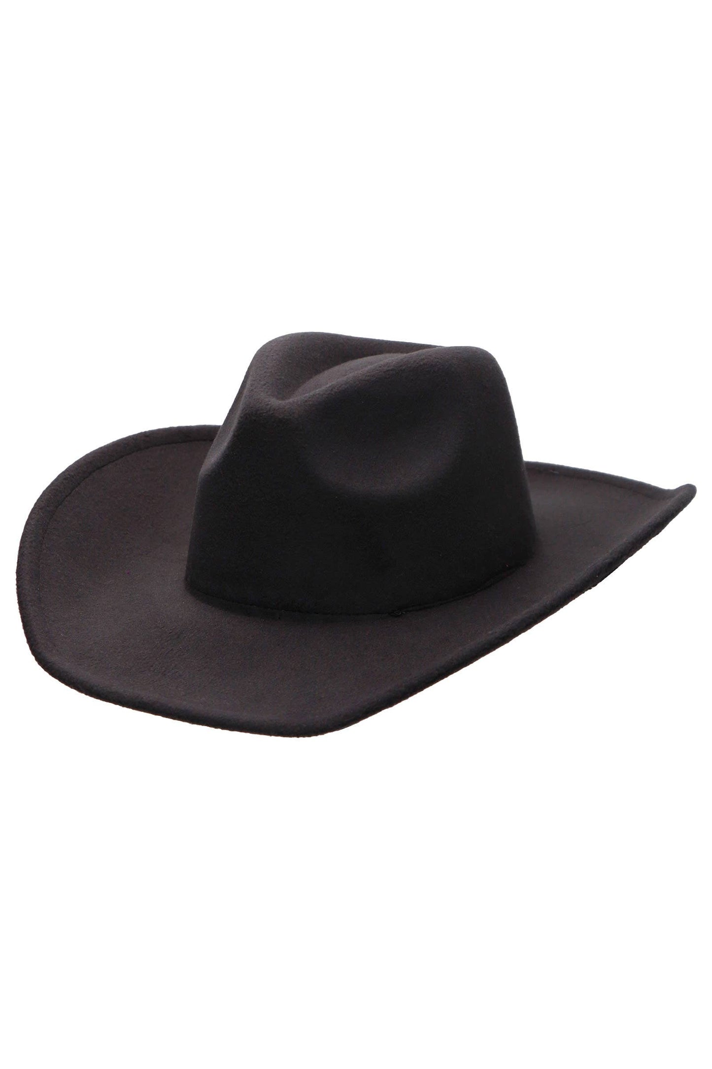 Blank Solid Felt Yeehaw Cowboy Hat: CHARCOAL / ONE SIZE