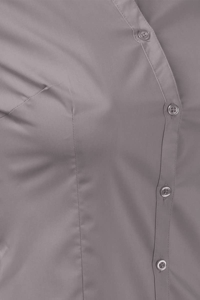 Basic Slim Fit Simple LongSleeve Button Down Shirt: Black