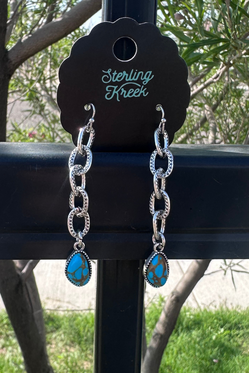 Linked In Turquoise Earrings