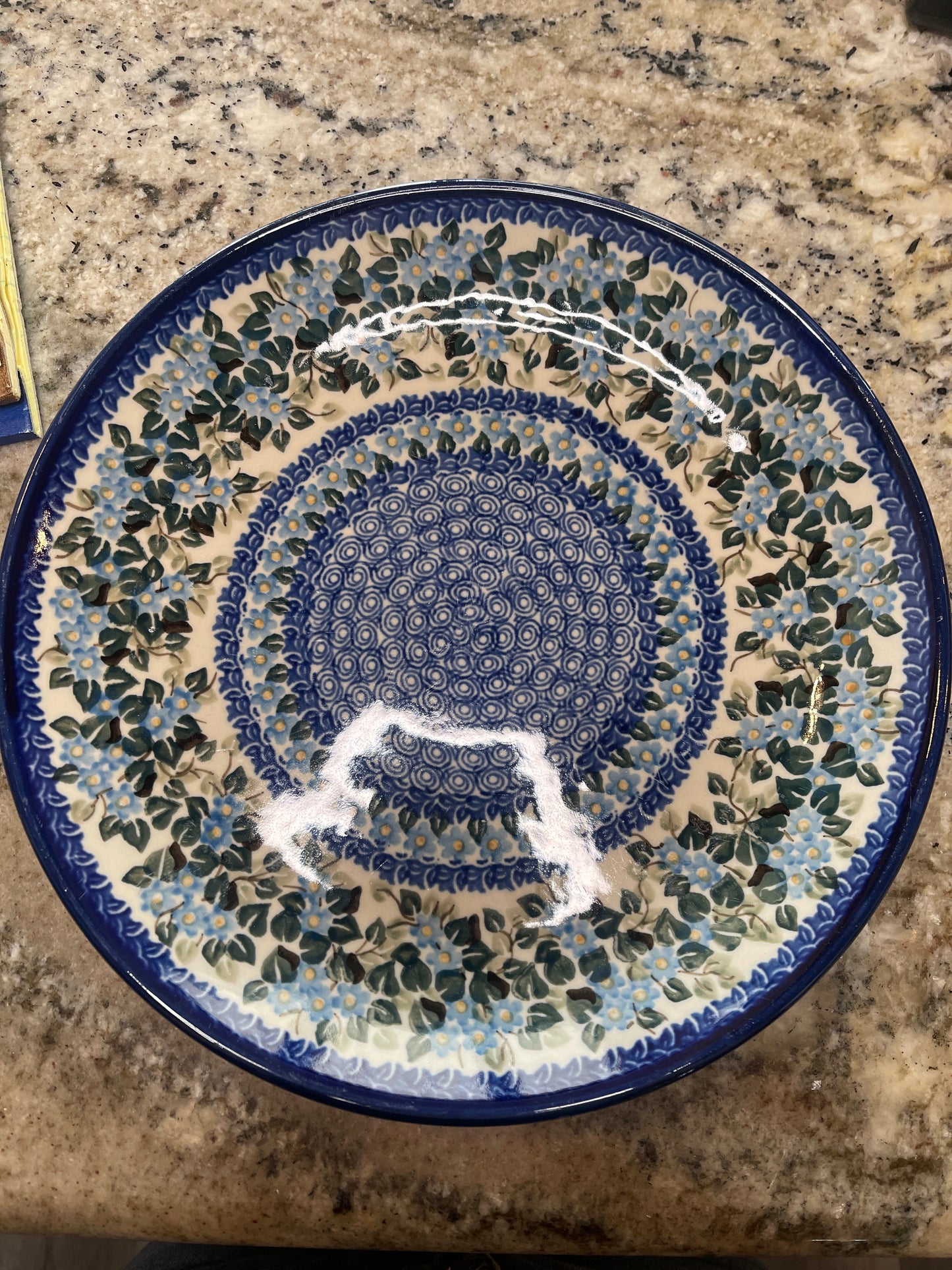 Polish Pottery 10.5" Hanging Dinner Plate Unikat 1163