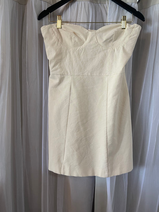 Zara beige strapless mini dress