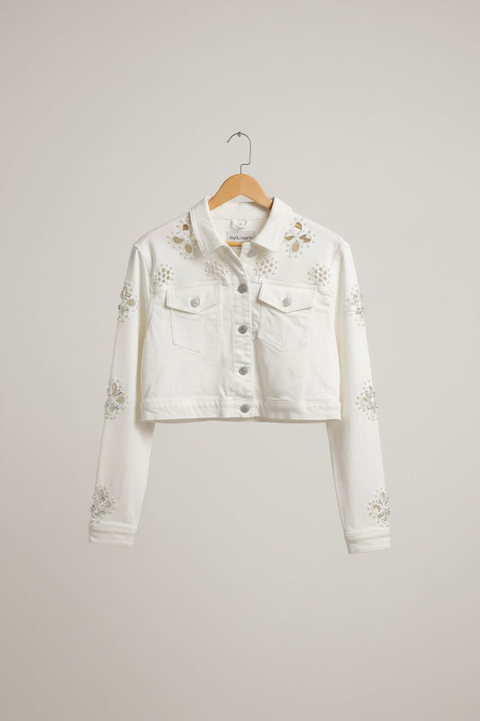 Bayesian jean jacket with pearls