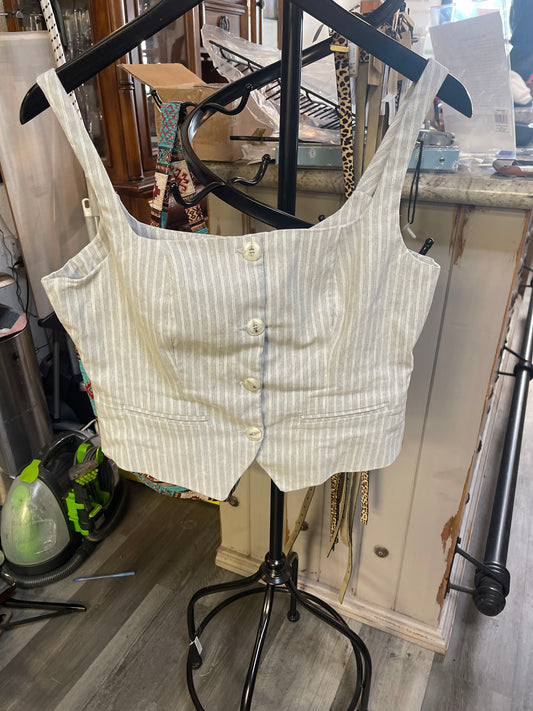 light gray pinstripe square-neck button-front waistcoat Haver & Blair