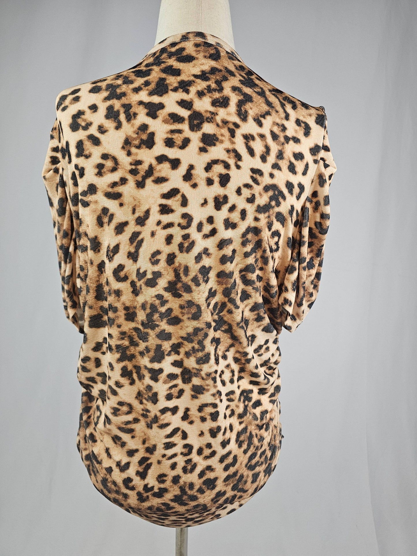 TZ82 Leopard Puff Sleeve Blouse: Leopard / M