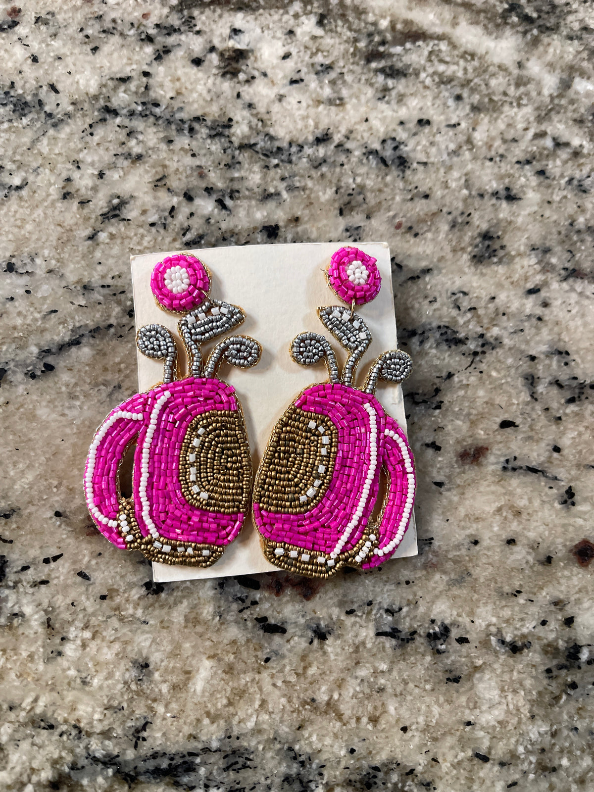 Golf club earrings