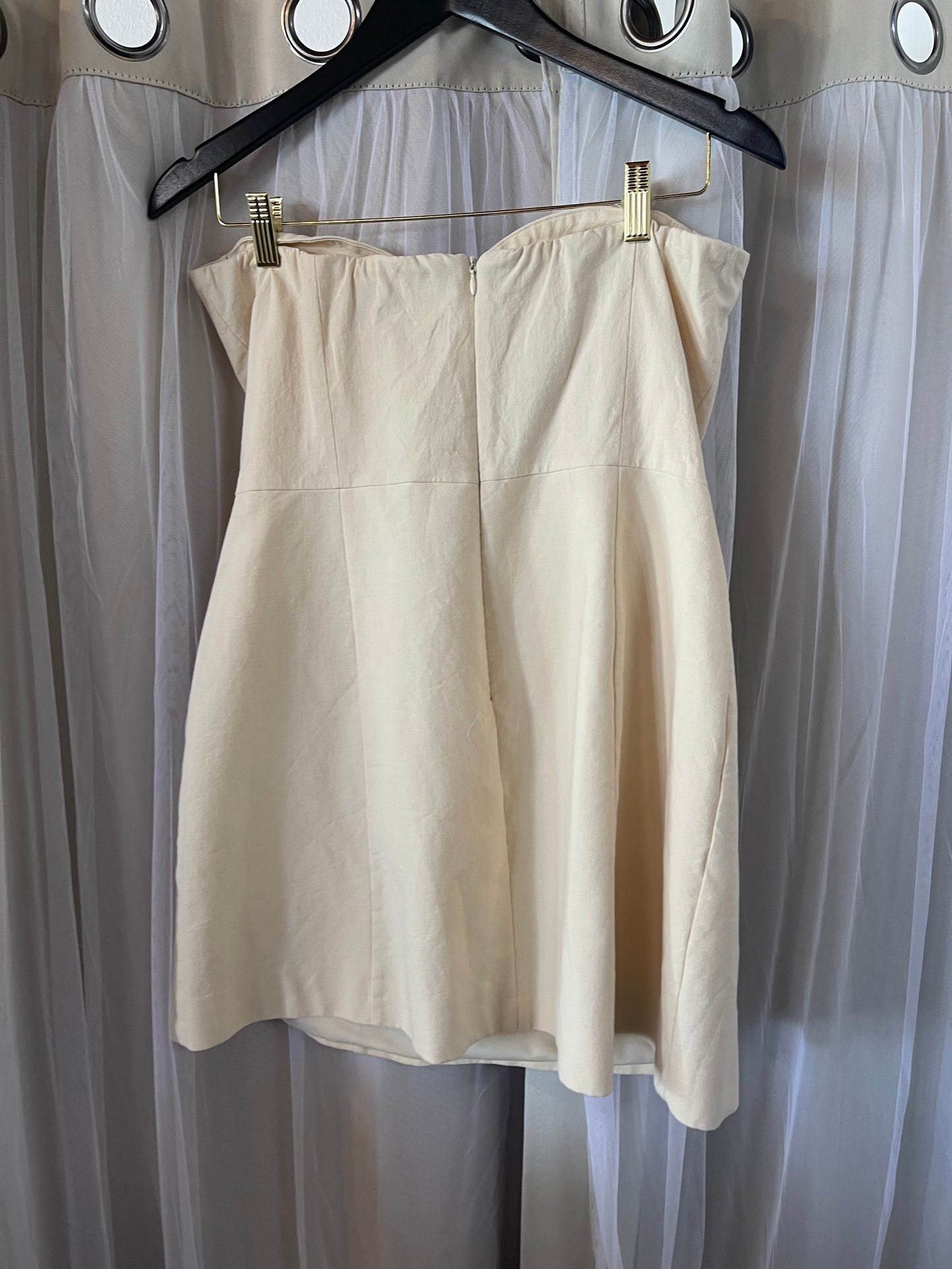 Zara beige strapless mini dress