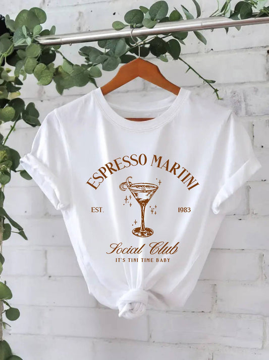 ESPRESSO MARTINI Essential Versatile Graphic t-shirt: White