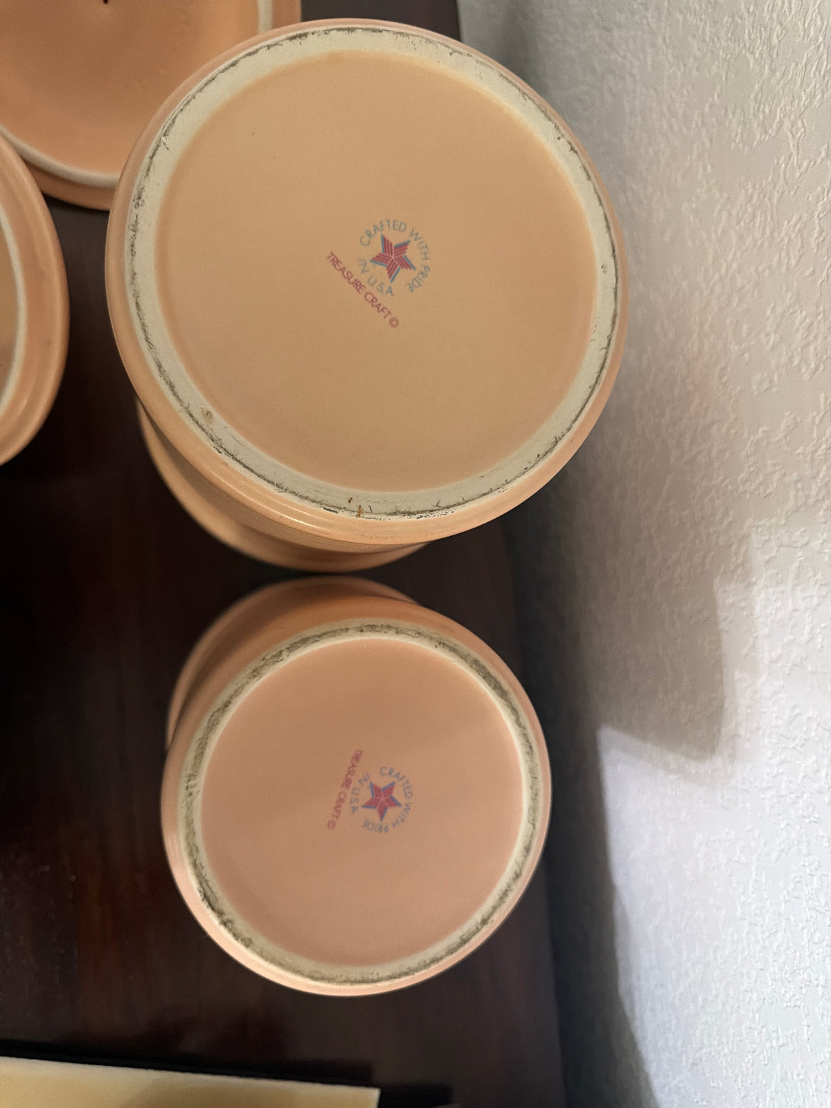 2 vintage Treasure Craft Southwestern Aztec / Santa Fe canister set from around the late 1980s or early 1990s