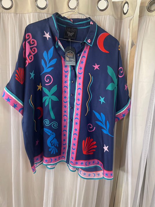 Johnny Was "Fernanda" Button Down Shirt from their premium Jade Collection.